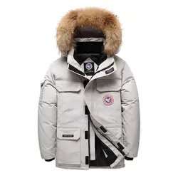 2019 мужская зимняя куртка с капюшоном пуховая парка с меховым воротником ветровка пальто Экстремальная погода теплое пальто Верхняя одежда
