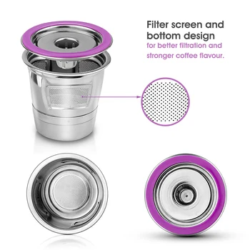 

Cafe Coffee Pod For Keurig Stainless Steel Filter Reusable Capsules Spoon