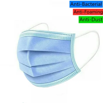 

20/50pcs Face Mask Disposable Blue Mouth Face Masks Non-Woven Mask Anti-Dust Mask 3 Filter Activated Anti Pollution