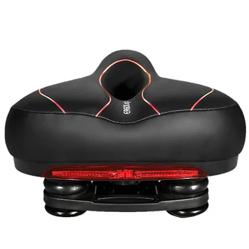 

Bicycle Saddle Cushion With Taillight PVC Leather Surface Polyurethane Sponge Foaming Shockproof Comfortable Cycling Seat