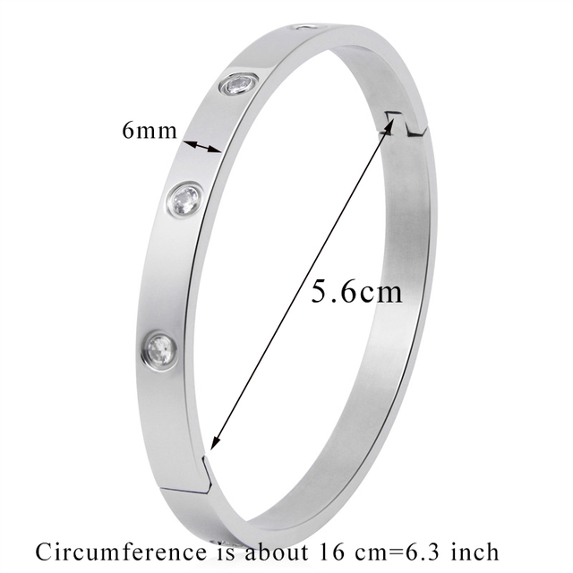 Lovers Bracelets Woman Bracelets Stainless Steel Bangles and Bangles Cubic Zirconia Golden Woman Jewelry Gifts