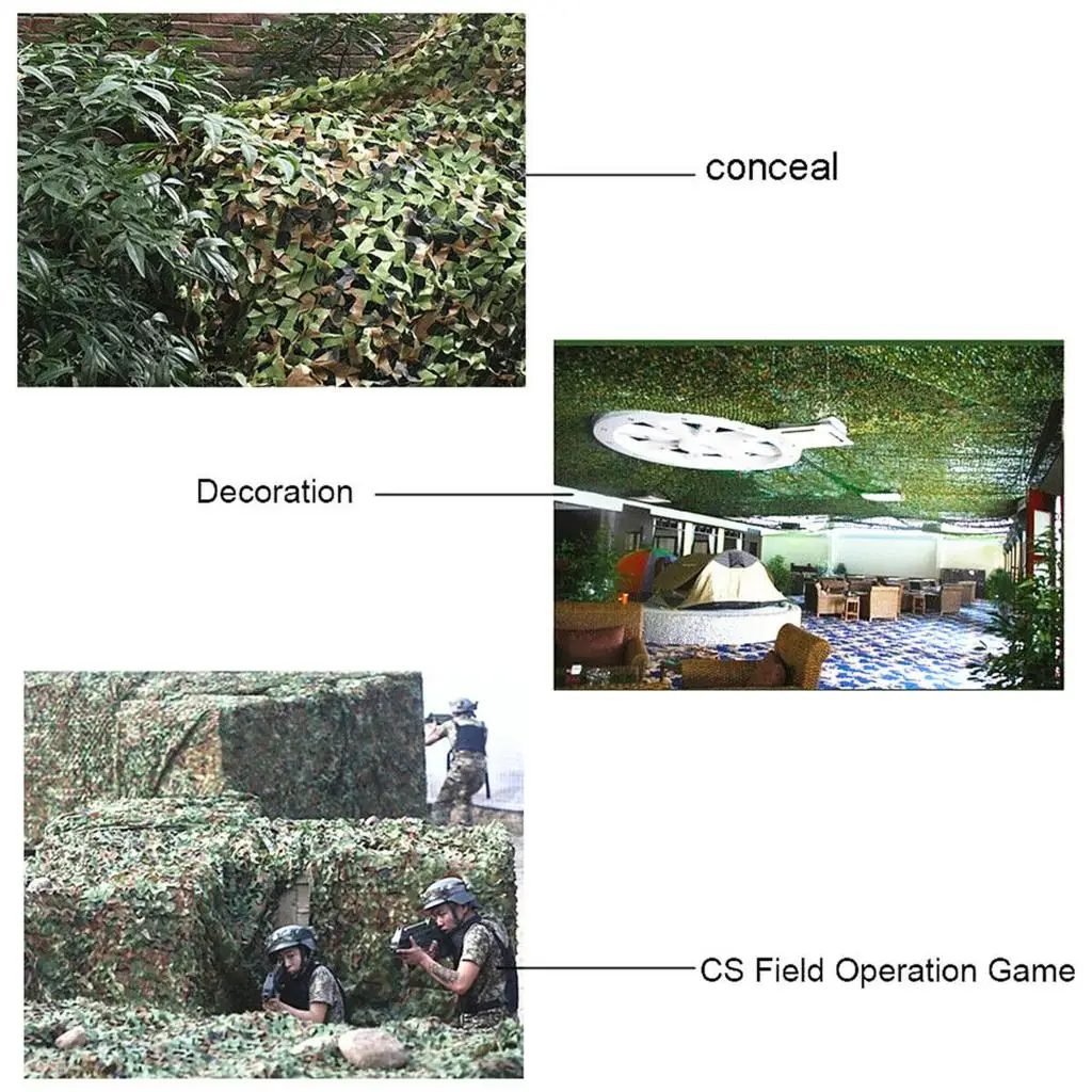2mx3m Hunting Camping Woodland Double-sided Camouflage Net Camo Netting Hide Cover Sunshade Shelter