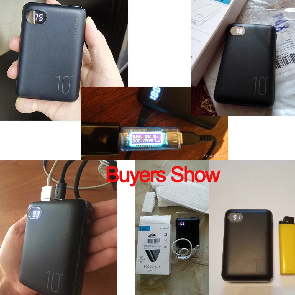 RAXFLY mi ni power Bank 10000 мАч портативный светодиодный экран mi power Bank для iPhone Xiao mi с двумя usb-портами быстрое зарядное устройство Внешняя батарея