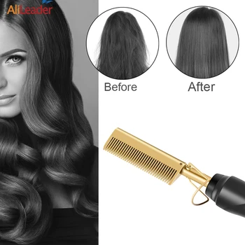 

Alileader Hot Selling Hair Curler Comb Multifunctional Hot Heating Comb Cheap Electric Hot Comb Straightener Wet And Dry Hair
