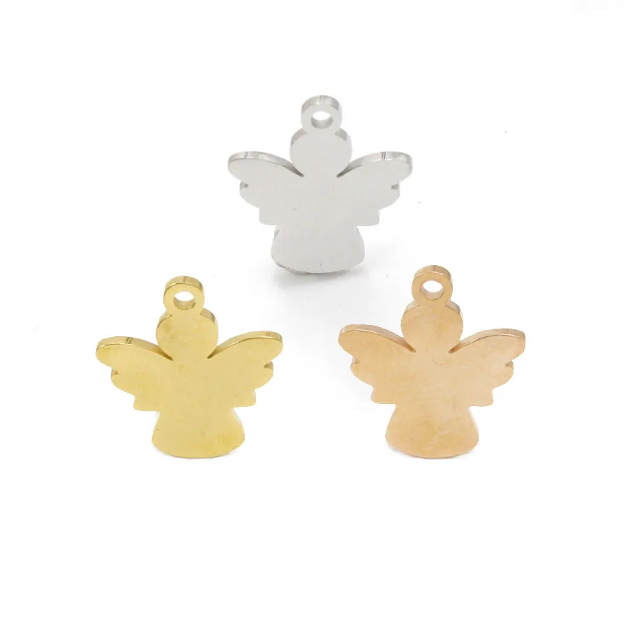

20Pcs/Lot 20*17mm Mirror Polish Cartoon Angel Charms Stainless Steel Charms For DIY Making Necklace Bracelets Earring Jewelry