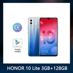 Honor 10 Lite глобальная версия смартфон 3G 128 ГБ 24mp Камера мобильный телефон 6,21 дюймов 2340*1080 pix Дисплей отпечатков пальцев телефоны
