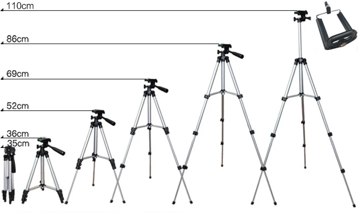 Выдвижной мобильный смартфон цифровая камера мини-штатив держатель Клип Набор для Nikon для Canon для iPhone 6 6s 7 - Цвет: 110cm