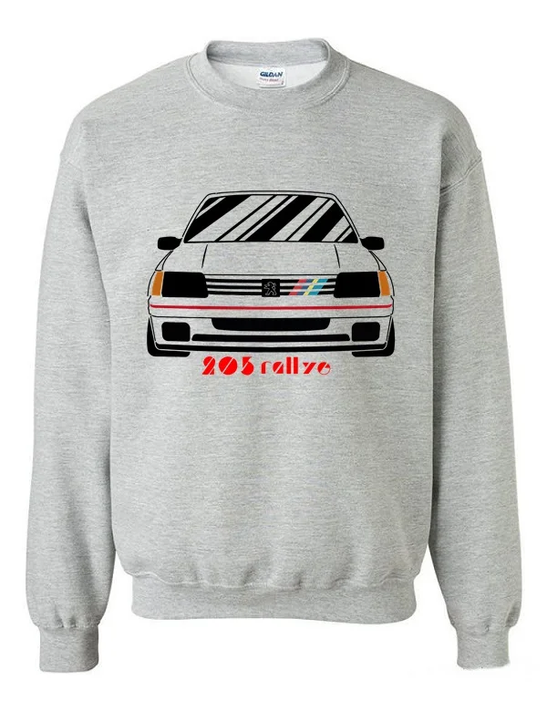 Осенние мужские толстовки peugeot 205 Gti rallye Racing sportwear Wrc мужской/женский хлопковый пуловер Топы Молодежный лыжный трикотаж - Цвет: Серый