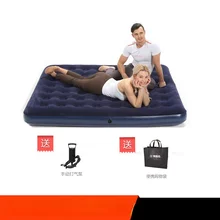 Lit gonflable Double floqué, matelas épais, Portable, pliable, pour la maison, le Camping en plein air