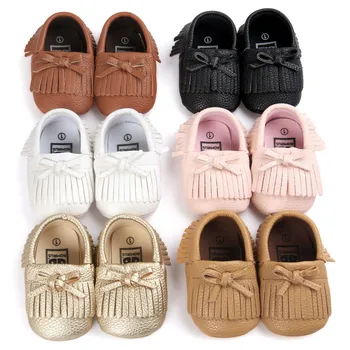 

Baby Shoes Toddler Newborn Tassels Bowknot 0-2 Years Boy Girl Infant Cotton Soft Sole Non-slip First Walker Crib Shoes Moccasins