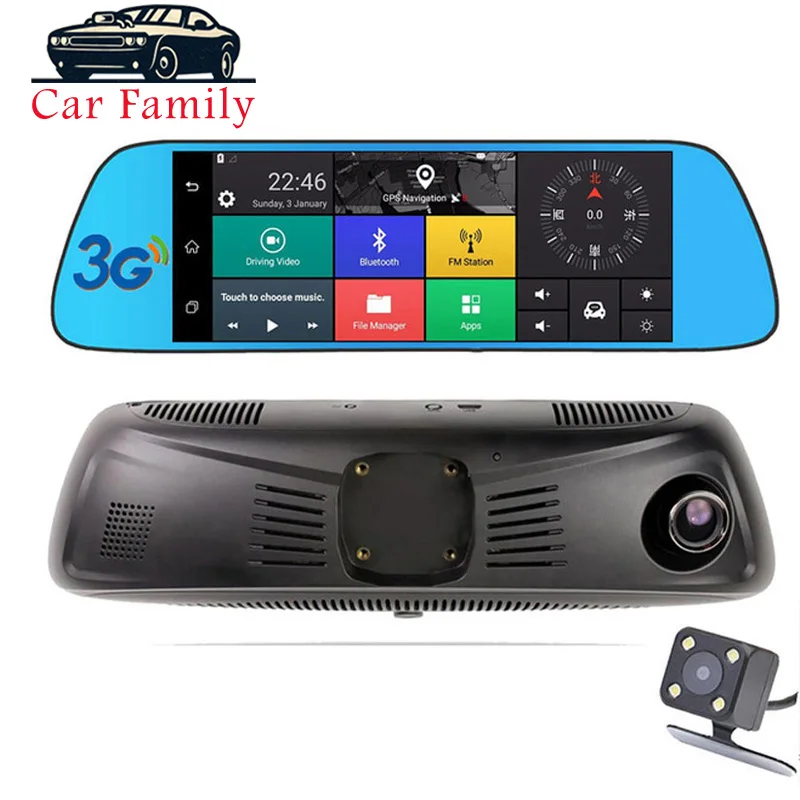 

Car Video Recorder Mirror 3G 7" Full HD 1080P Car DVR GPS Bluetooth WiFi ADAS Android Cam Car Dual Lens G-Sensor Mirror Camera