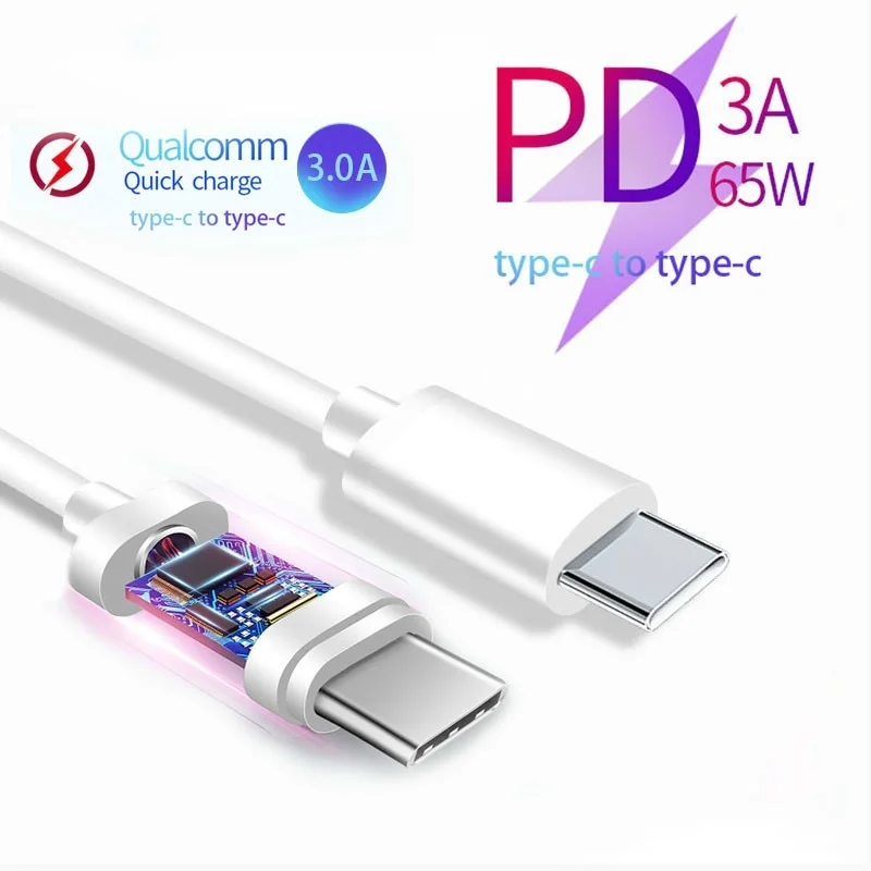 Кабель USB C к usb type C для Xiaomi Redmi Note 8 Pro Quick Charge 4,0 PD 60W быстрая зарядка для MacBook Pro S11 Кабель зарядного устройства