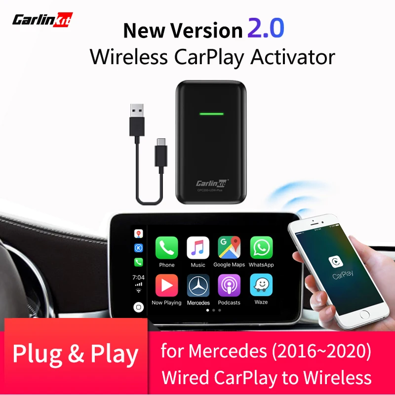 

Carlinkit Wireless Carplay Activator for Benz A B C CLS E GLA GLE GLC 2016-2019 Built-in Wired CarPlay iPhone