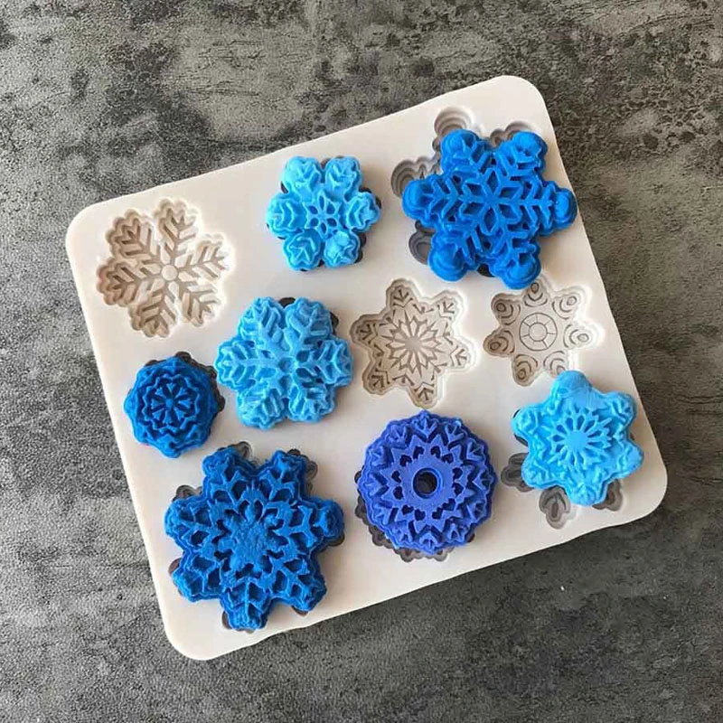 Mold Baking Mould Cook Christmas Snowflake Pattern Silicone Mold Chocolate Cake 