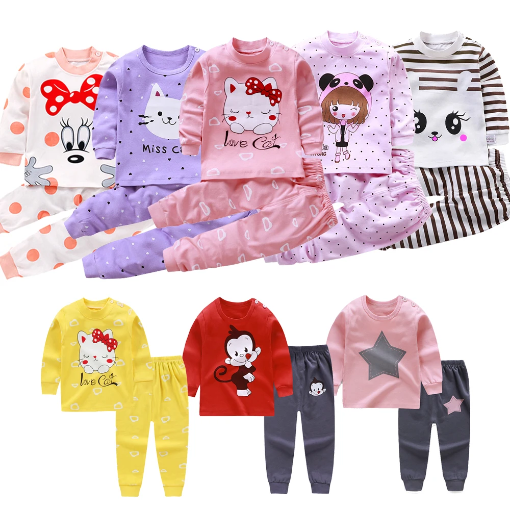 Children Pajamas Baby Clothing Set Kids Unicorn Cartoon Sleepwear Autumn Cotton Nightwear Boys Girls Animal Pyjamas