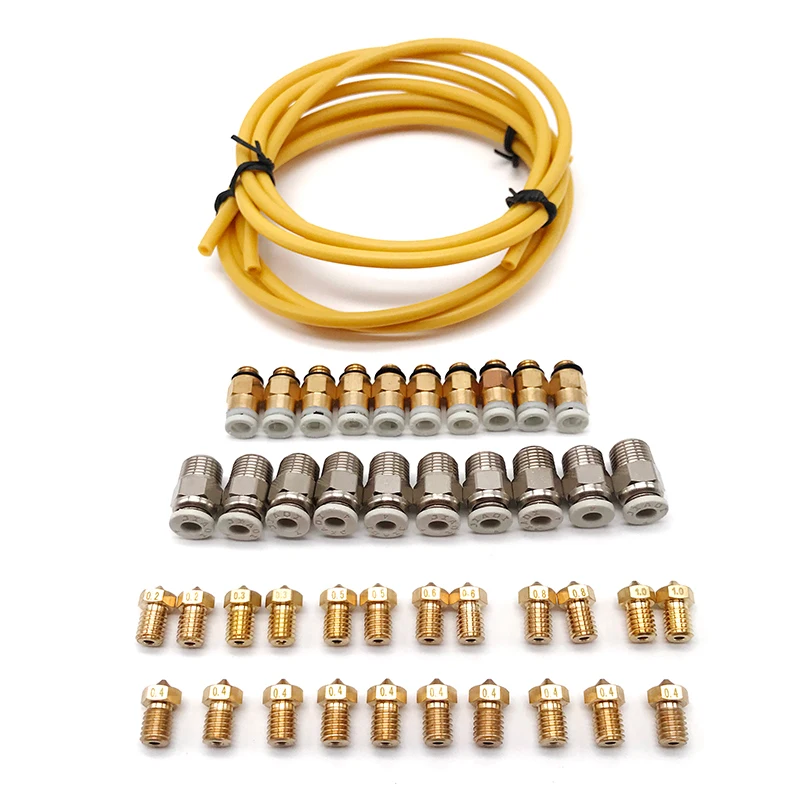 PTFE Боуден трубка 2 мм x 4 мм с пневматическим разъемом+ Насадка Экструдер печатающая головка для 3d принтера PUO88