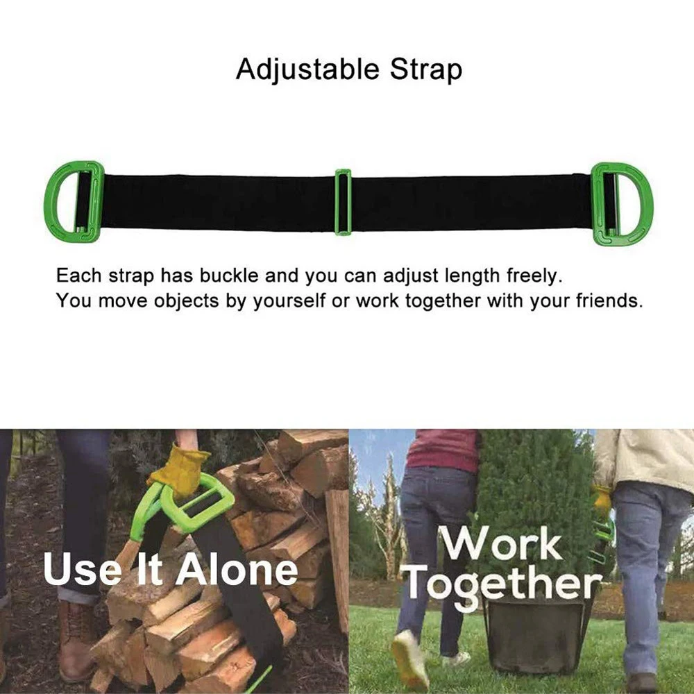 QWORK Adjustable Moving Lifting Straps for Furniture Boxes or Other Heavy Bulky Awkward Objects Single or Two Person Carrying