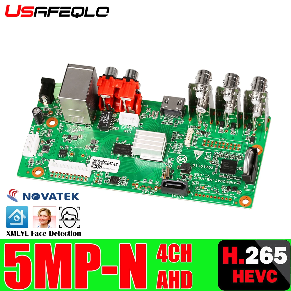 H.265 Main PCB AHD 5MP-N 4 Channel AHD DVR Recorder Video Recorder 4 Channel AHD DVR 1080P AHDH For 1080P/5MP AHD Camera