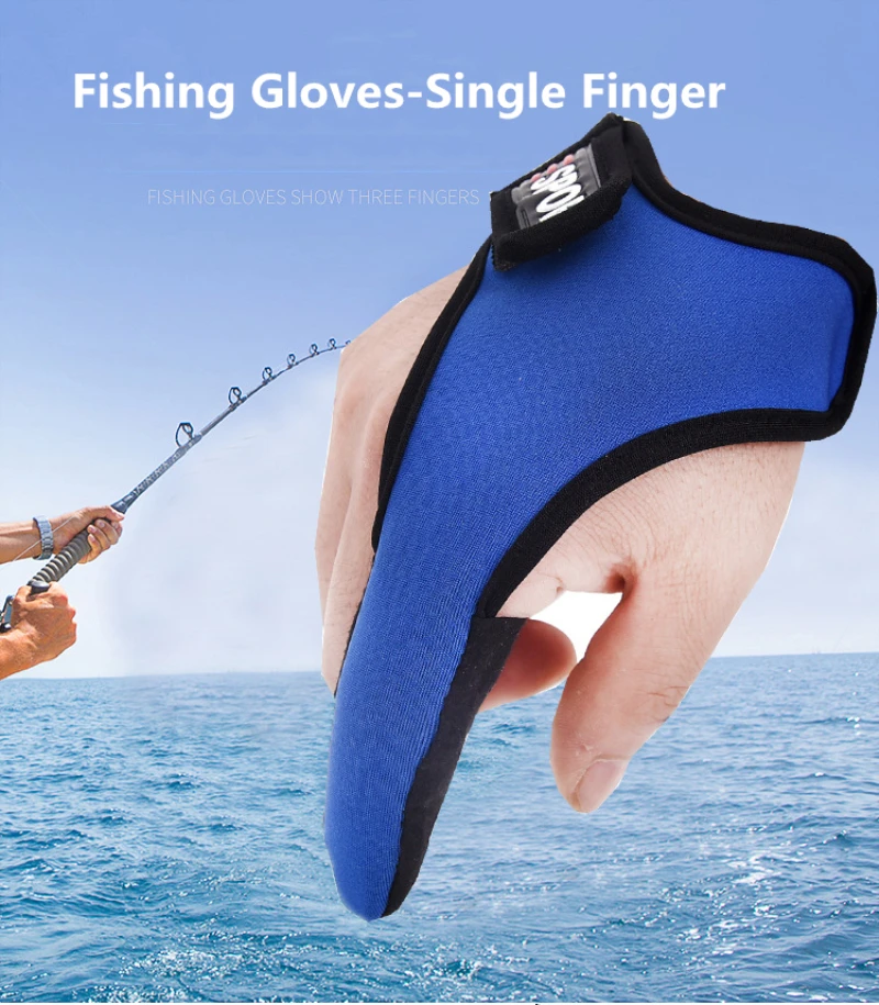 

1Pcs Single Finger Protector Fishing Gloves Blue/Red/Black Fishermen Non-Slip One Finger Casting Glove Fishing Accessories