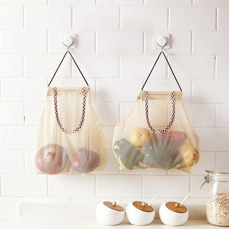 

Creative Household Kitchen Vegetable Storage Net Bag Multi-Purpose Fruit bi gua dai Hangable Onion Garlic Storage Bag