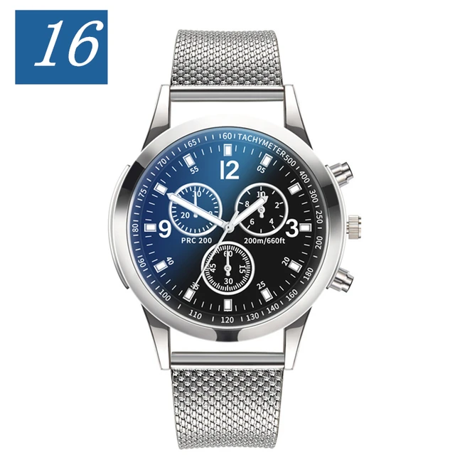 Men Watch 2021 Blu-ray Glass Stainless Steel Strap Luxury Wrist Watches Christmas gift 16