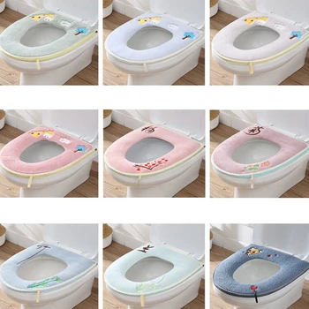

Multi-Color Cartoon Design Of 100% Flannel Domestic Toilet Seat, Dirt Resistant, Easy To Clean, Warm Toilet Seat,