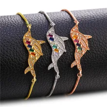 Аксессуары, микро-инкрустированный циркон, глубокий морской Кит, модный браслет, регулируемый размер, ювелирные изделия для пар, лучший подарок на день рождения