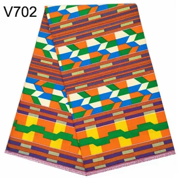 V702 Африканский стиль хорошее качество настоящий воск голландский парафин Анкара Набивная Ткань 6 ярдов хлопок швейный материал - Цвет: V702
