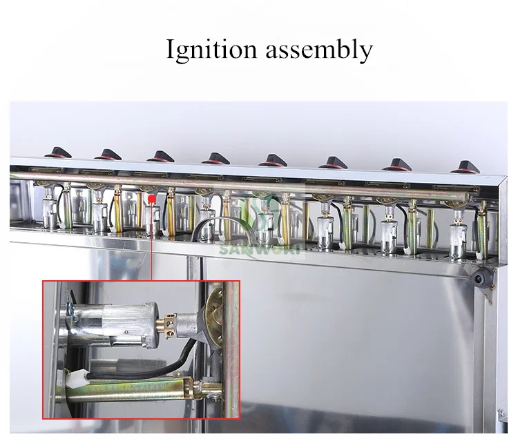 BBQ Infrared Gas 8 Burner Grill Stove Outdoor Kebab Meat Roasting machine barbecue maker machine Oysters roaster machine 4