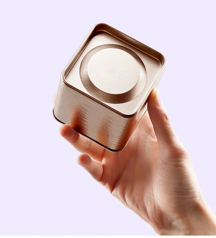 Description Picture 4 of itemSquare Tea Tin Can, Black Tea, Portable Tea Can, Small Tinplate Inplate, Tea Caddies, Sugar Storage Container