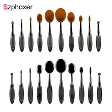 10pcs Toothbrush Type Makeup Brushes Szphoxer Portable Professional Cosmetic Foundation Blending Brush for Face Beauty Tools