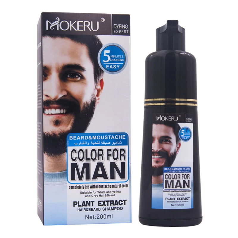 Natural Long Lasting Hair Dye Shampoo 1pc 200ml For Men Covering White Gray Hair