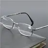 Cristal pliable lunettes de lecture hommes pliant cadre en métal printemps charnière presbytie lunettes femmes avec étui dioptrie lunettes ► Photo 3/6
