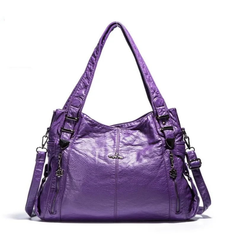 Придверный коврик сумки через плечо для женщин дизайнерские женские кошельки и сумки высокого качества большой шоппер сумка на плечо - Цвет: Фиолетовый
