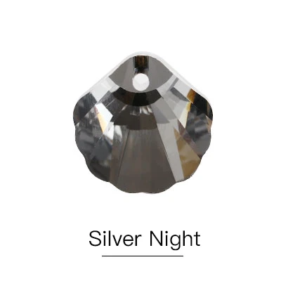 Silver Night Супер блестящий кулон в форме ракушки, хрустальные стразы, украшения для ювелирных изделий, сделай сам, изготовление сережек K9, стеклянный кулон с одним отверстием 16 мм - Цвет: Silver Night