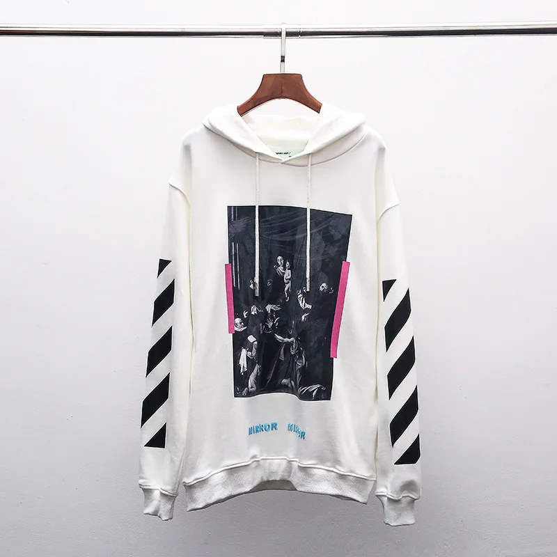 19SS OFF-WHITE OW религиозная девственница толстовка с капюшоном, толстовка уличная хип хоп мужская одежда оптом