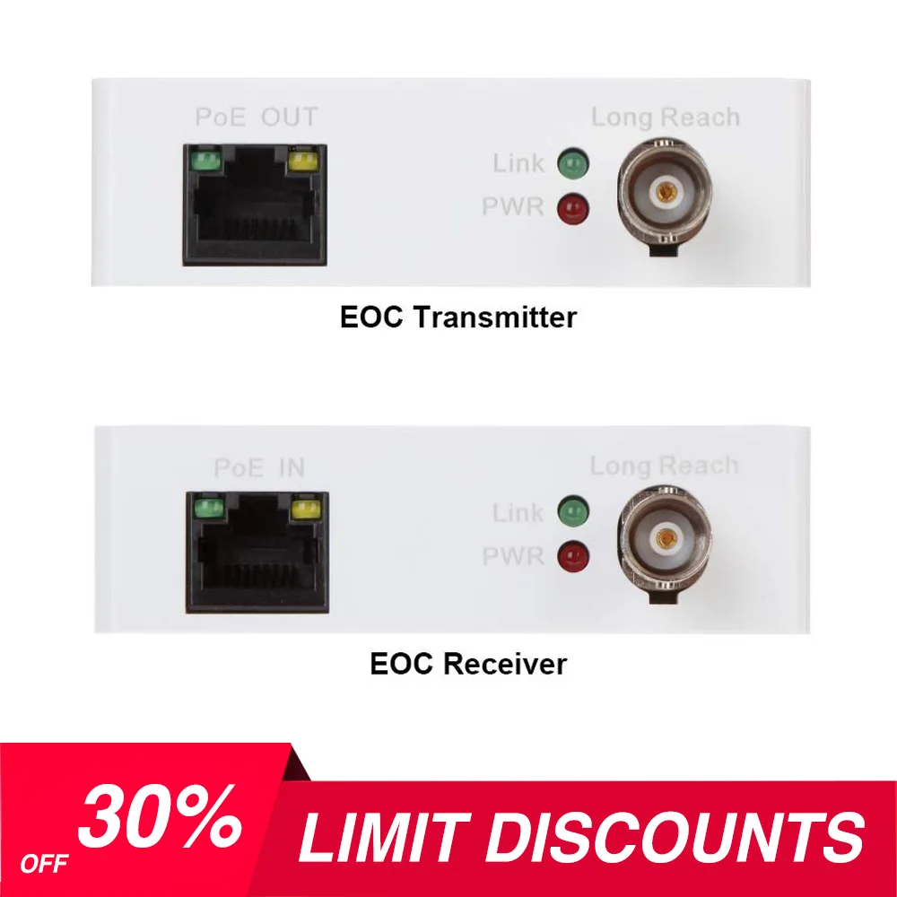 

In stock Ship from USA EOC Single-Port Long Reach Ethernet over Coax Extender POE IP Over Coax Converter Poe Extender Over Coax