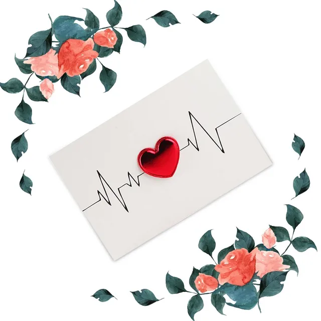 ​Handmade DIY Solid Red Heart Greeting Card With Envelopes I Love You Postcard Wedding Invitation Card Valentine's Day Gift 5