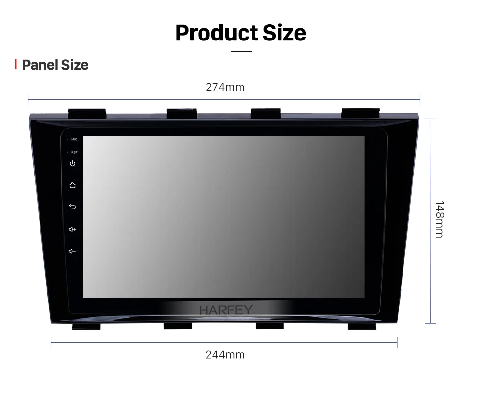 Clearance Harfey 2 din HD Touchscreen 9" Android 8.1 car GPS Radio for 2009-2015 Geely Emgrand EC8 with Bluetooth AUX support Carplay TPMS 14