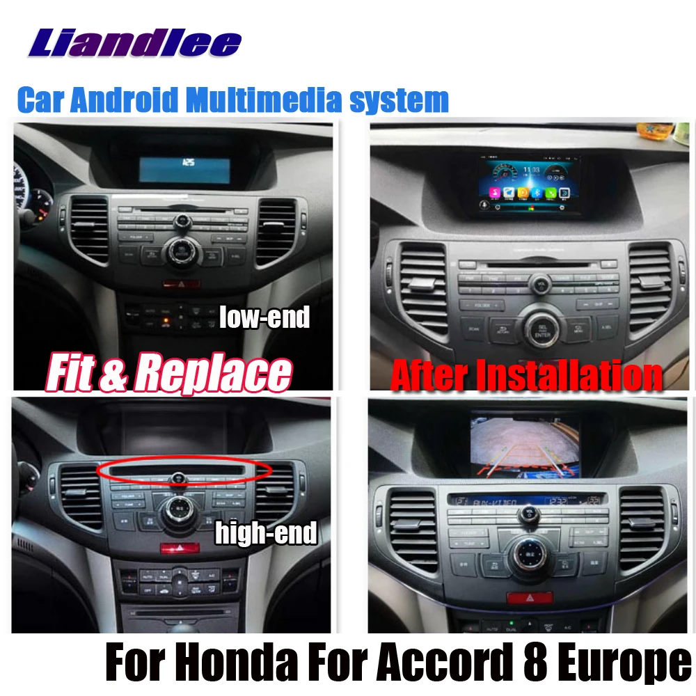 Best Liandlee For Honda For Accord 8 Europe 2008~2013 Android 2+32G HD Car Screen Radio GPS Navi Navigation Maps Camera OBD 5