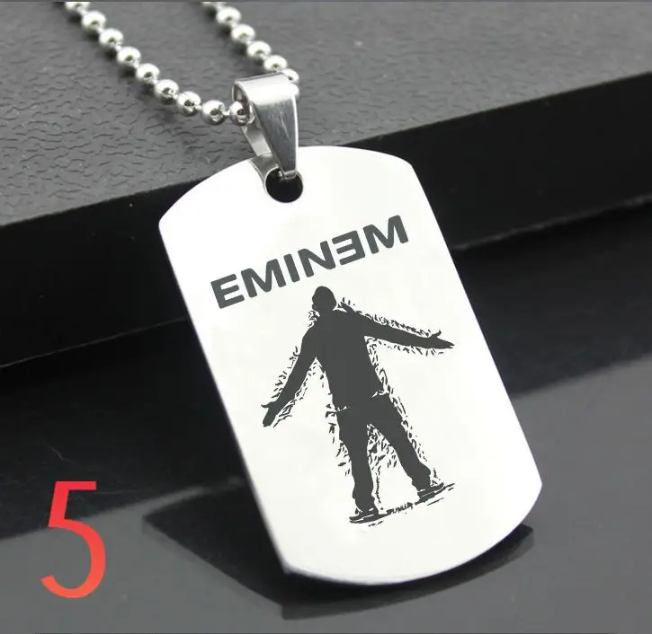 Eminem XH01 классический брелок из нержавеющей стали модные гравировальные бирки стальная подвеска-открытка для ожерелья - Цвет: Фиолетовый