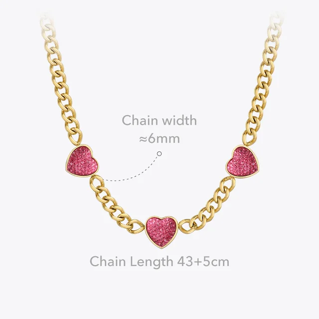 ENFASHION Red Heart Necklace For Women Stainless Steel Necklaces Gold Color Fashion Jewelry Collares Para Mujer Halloween P3271 3