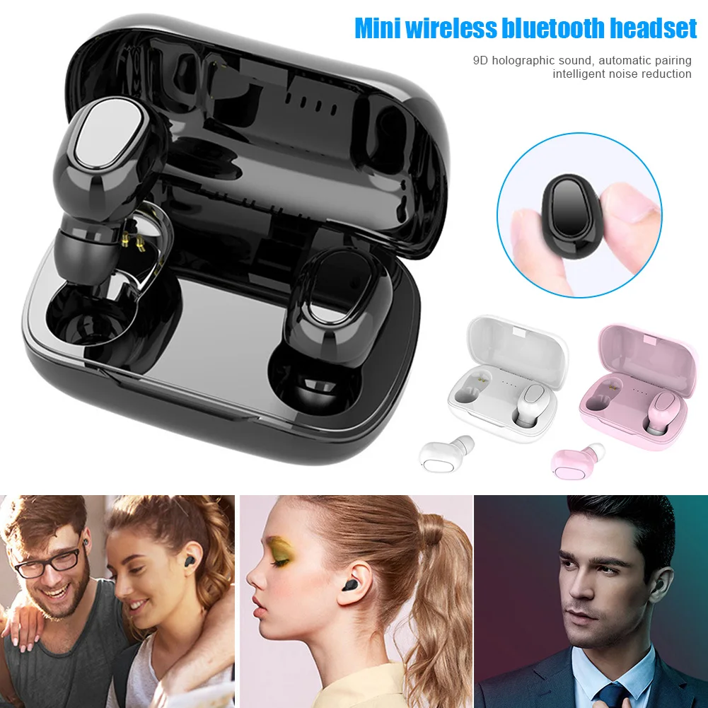 Wireless Bluetooth Earphone Noise Reduction Waterproof Portable Mini for Sports DQ Drop