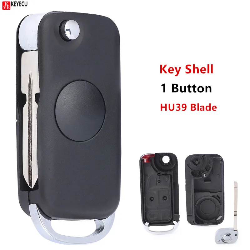 KEYECU 2 шт./лот раскладной пульт дистанционного ключа 1 кнопка для Mercedes Benz C E ML S HU39 пустой клинок|Ключ от авто|   | АлиЭкспресс