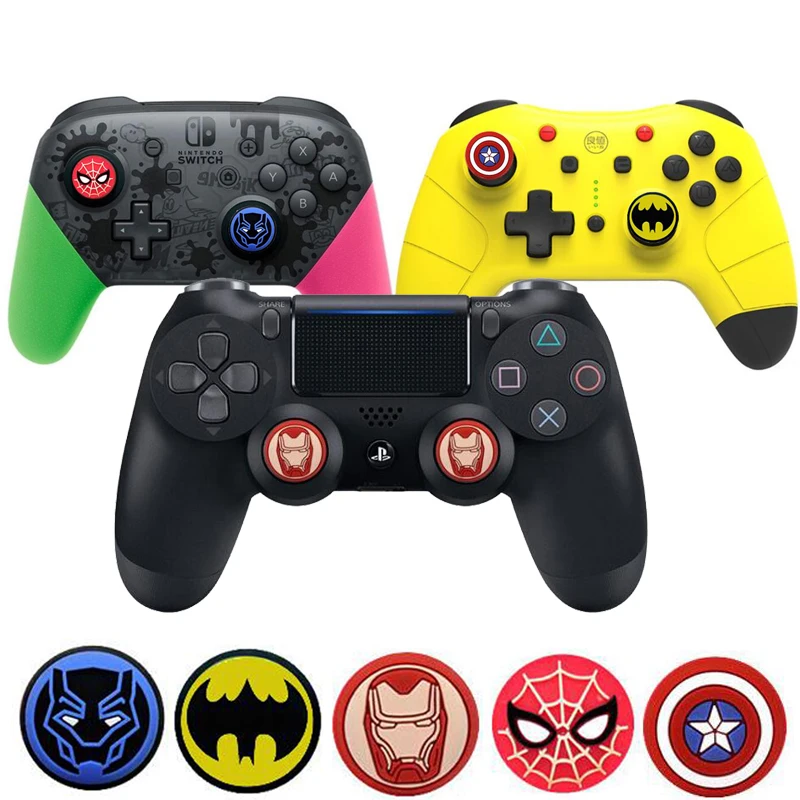 Marvel Hero Batman Thumb Stick Grip Cap Thumbstick Joystick Cover Case For Sony PS3 PS4 Slim Xbox One 360 Switch Pro Controller