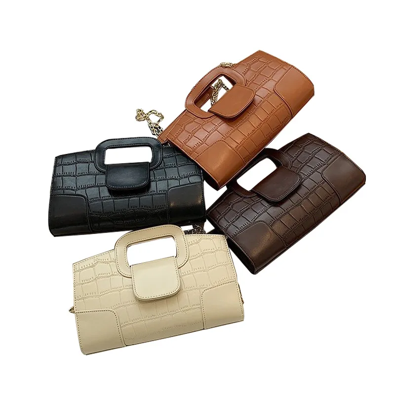 

Женская квадратная сумка-тоут из ПУ кожи, с крокодиловым узором