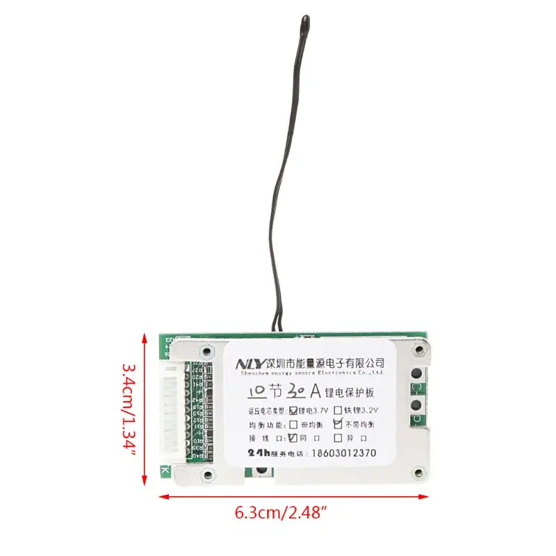10S 36V 30A плата для защиты батареи литий ионная батарея 18650 защита BMS PCB плата|Детали