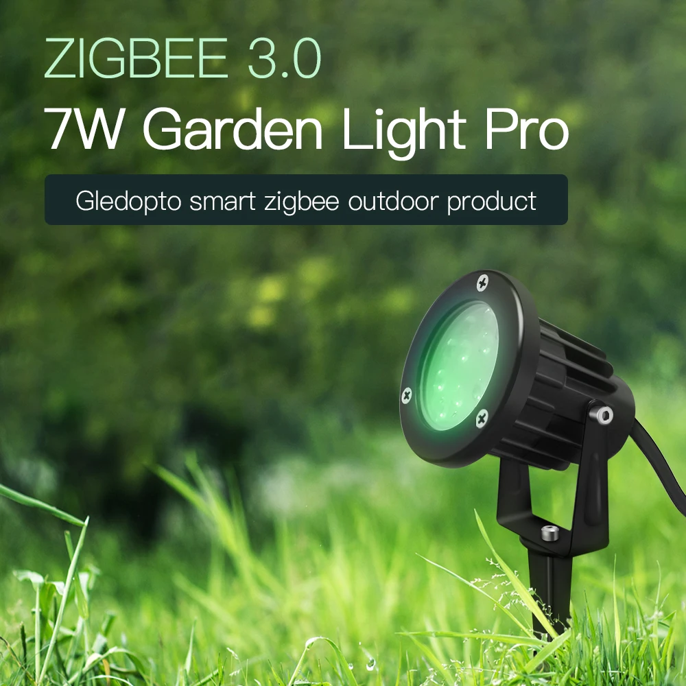 Smart Zigbee 3.0 LED Spike Lights Outdoor Landscape 7W IP66 Pro AC100-240V Garden Lamp For Exterior Roof Lawn Wedding Party