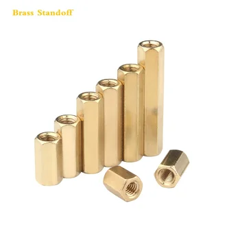 

50PCS M3 Brass Hollow Standoff Spacer M3 Female TO M3 Female Hexagonal Pillars Nut W/Length 4/5/6/7/8/9/10/12/13/15/16/20/25MM