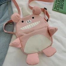 Летняя Новинка, стильная сумка на плечо, милая мультяшная копилка, Холщовая Сумка, мягкая сумка с принтом для девочек,, настраиваемая сумка